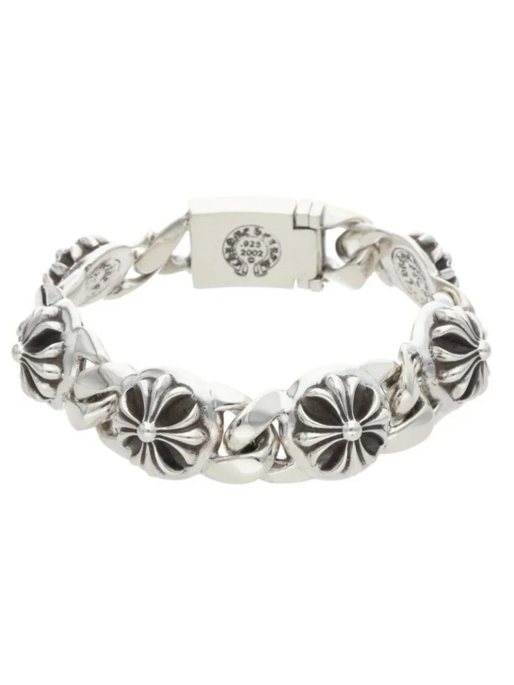 Chrome Hearts Cross Link Silver Bracelet
